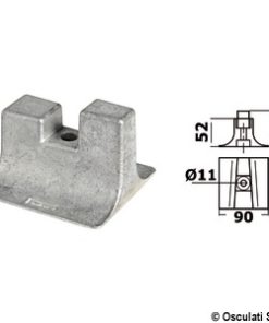 Anodo piede Yamaha 300/450 HP in alluminio